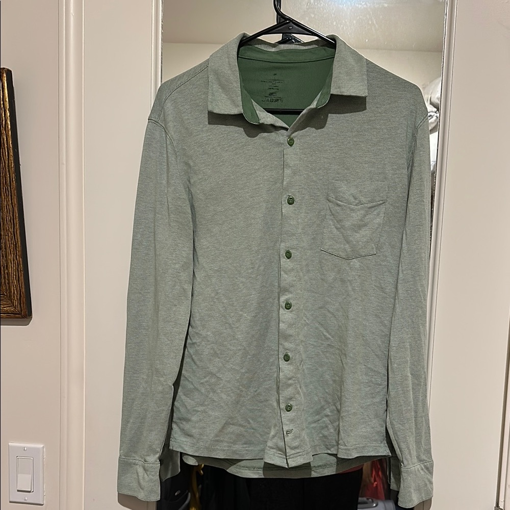 Green Button-Up Shirt